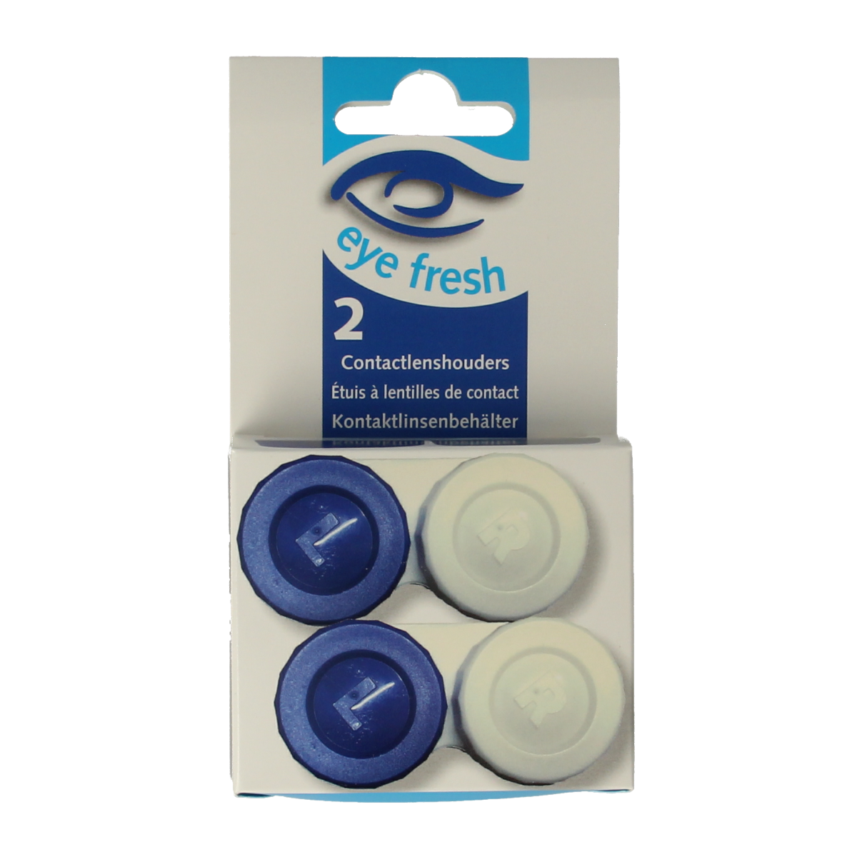 Eyefresh Lenshouder plat duo 2.00, optiek product with two lens cases in black and transparent design.