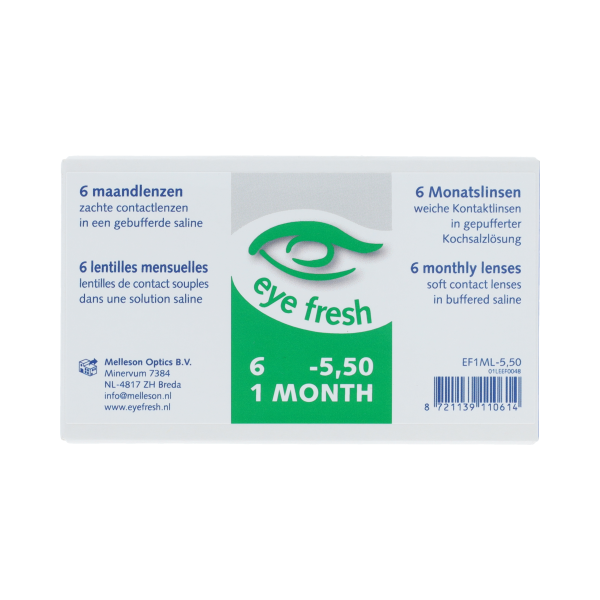 Eyefresh Eye Fresh maandlenzen 6-pack -5.50 6.00 Stuks