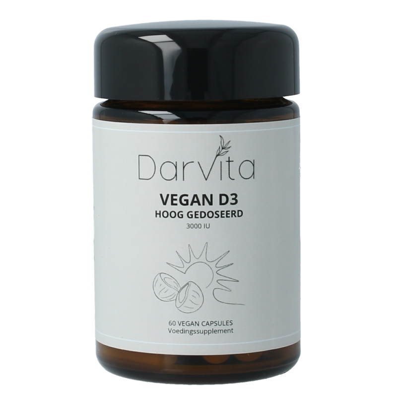 Darvita D3 3000 IU MCT-poeder (kokos) 60 Vegetarische capsules