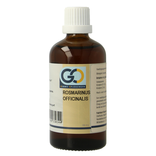 GO Rosmarinus officinalis bio herbal preparation bottle, 100ml, with label and transparent cap.