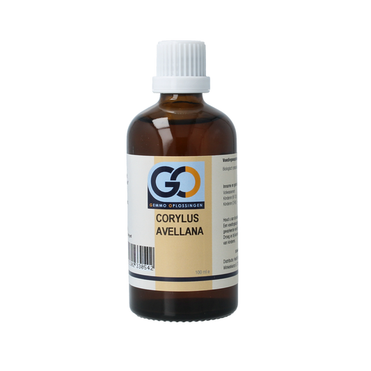 GO Corylus avellana bio herbal preparation in a 100ml bottle, showcasing a natural health supplement from GO.