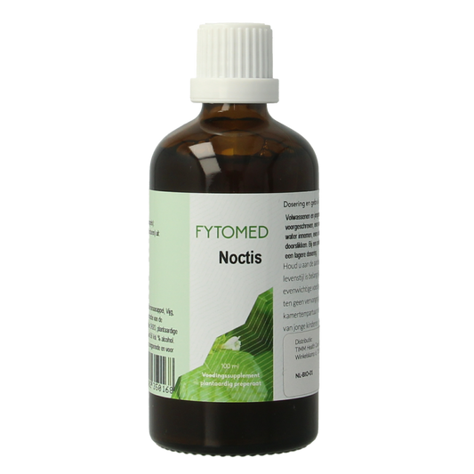 Fytomed Noctis bio herbal supplement bottle containing 100ml of herbal preparation, with product label visible.