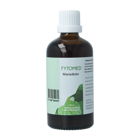 Fytomed Mariadistel bio herbal supplement in 100ml bottle, natural herbal preparation for health support.