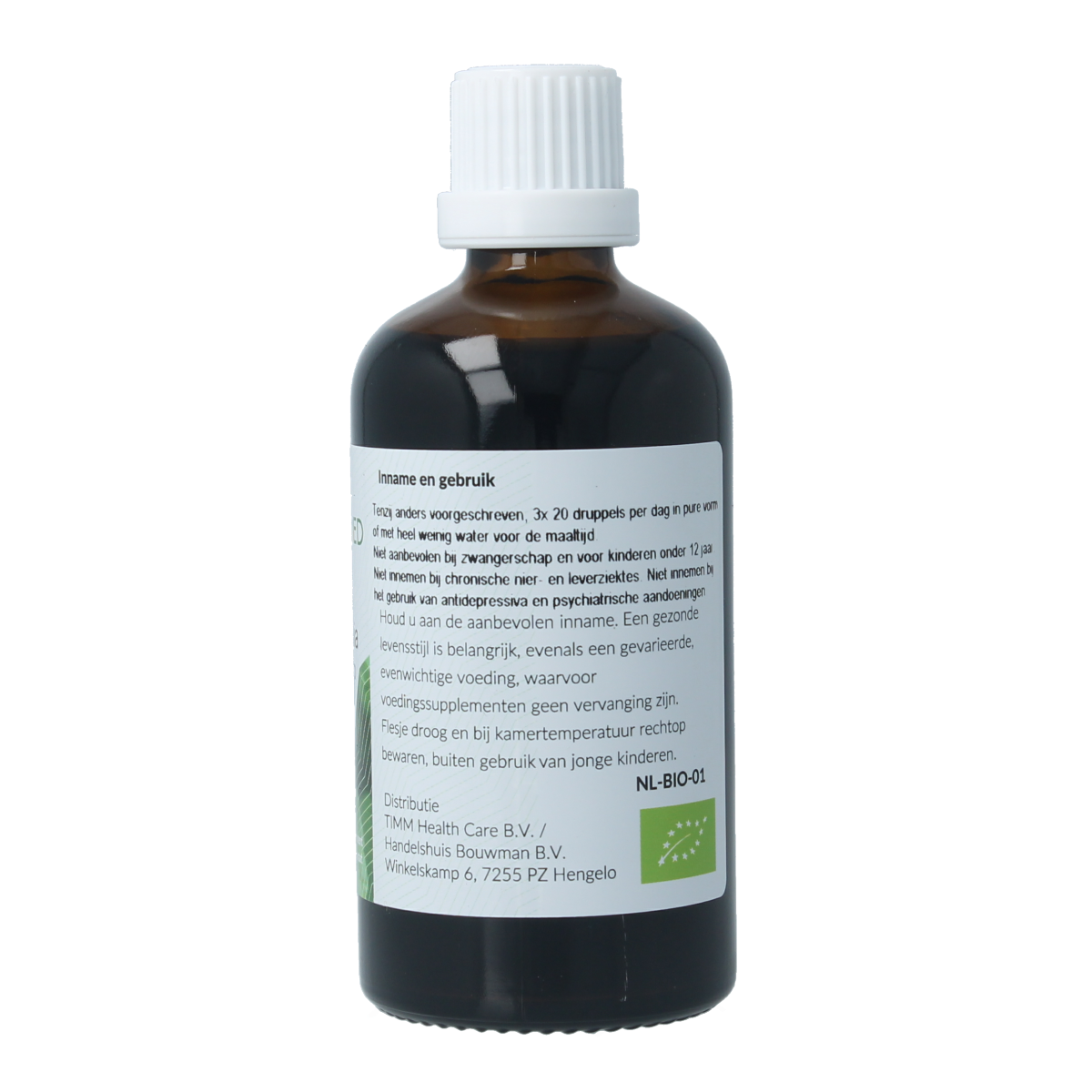 Fytomed Griffonia bio herbal supplement in a 100ml bottle, part of Fytomed’s kruidenpreparaten collection, showing the product bottle.