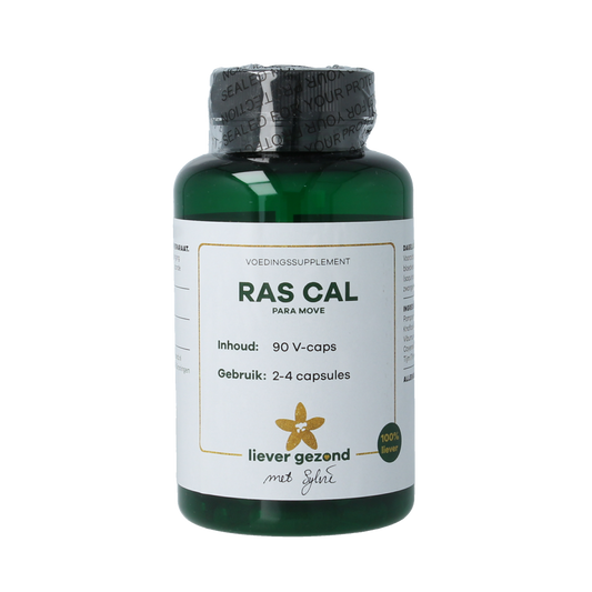 Liever Gezond Ras cal para move 90 vegetarian herbal capsules in a bottle, designed for natural health support.