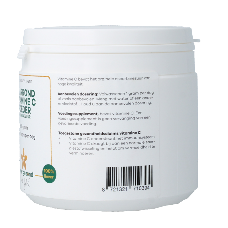 Liever Gezond Vitamine C poeder zuur jaarrond 500 Gram