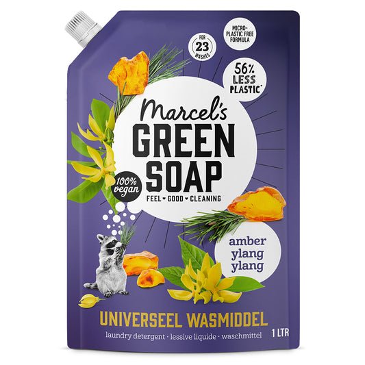 Marcel's Green Soap Wasmiddel Amber & Ylang Ylang Navulling 1000.00 Milliliter