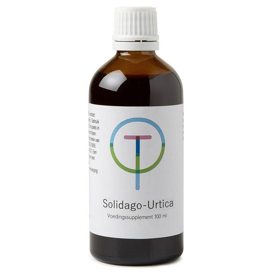 Therapeutenwinkel Solidago urtica herbal preparation bottle, 100ml, featuring a label with herbal imagery and product details.