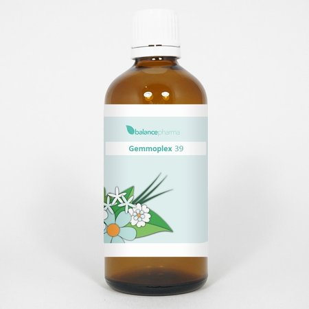 Balancepharma Gemmoplex cerebrolymf herbal supplement in 100ml bottle, part of Balancepharma's kruidenpreparaten product line.