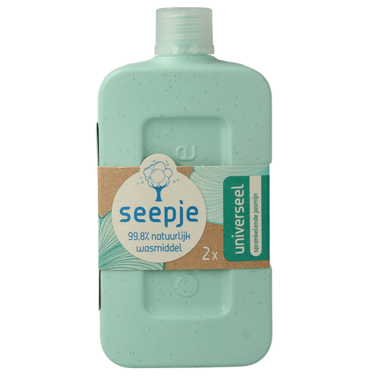 Seepje universeel mini wasmiddel in 100ml bottle, eco-friendly laundry detergent with natural ingredients, for all types of clothing.