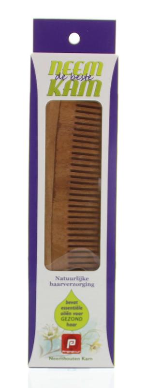 Holisan neem houten kam met fijne tanden voor haarverzorging, recht en natuurlijk, 1 stuk, ideaal voor gezond haar.