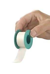 Hekapor Silk hechtpleister ring pack of 5 x 1.25 cm, adhesive tape for wound care, shown in the image.