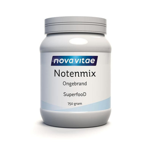 Unbranded Nova Vitae Notenmix, 750g, featuring a variety of unsalted mixed nuts in a clear bowl on a white background.