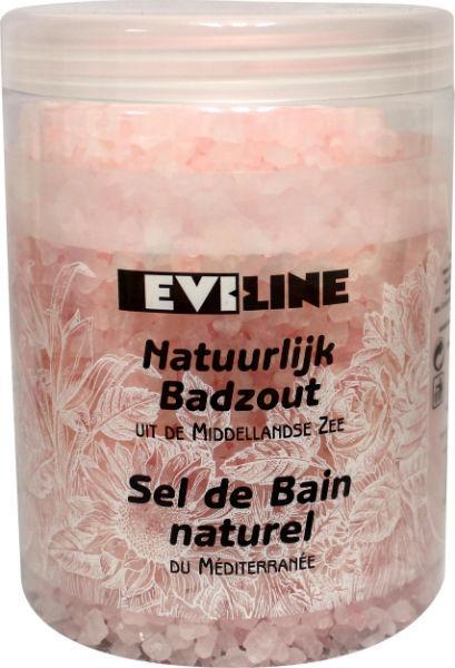 Evi Line Roos Bad en Douche Badzout in 1kg container, floral scented bath and shower salt for relaxing bath experiences.