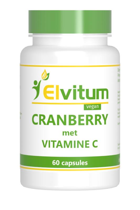 Elvitum  Cranberry + 60mg vitamine C 60 Vegetarische capsules