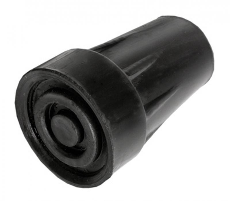 Black Able 2 16mm crutch and walking stick tips, set of 2, for mobility aid support and grip.