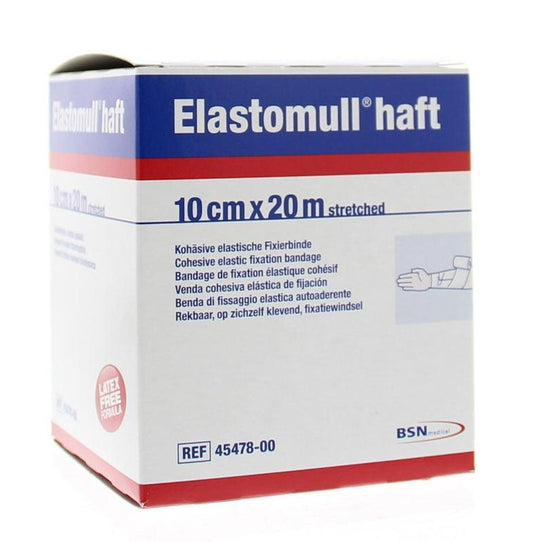 Elastomull Elastomull Fixatiewindsel wound dressing tape, 20m x 10cm, for securing medical dressings, shown in the image.