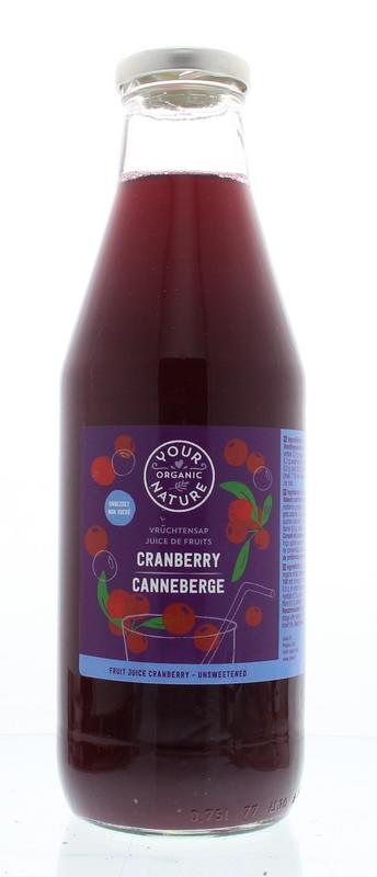 Your Organic Nature Vruchtensap cranberry ongezoet bio 750.00 Milliliter