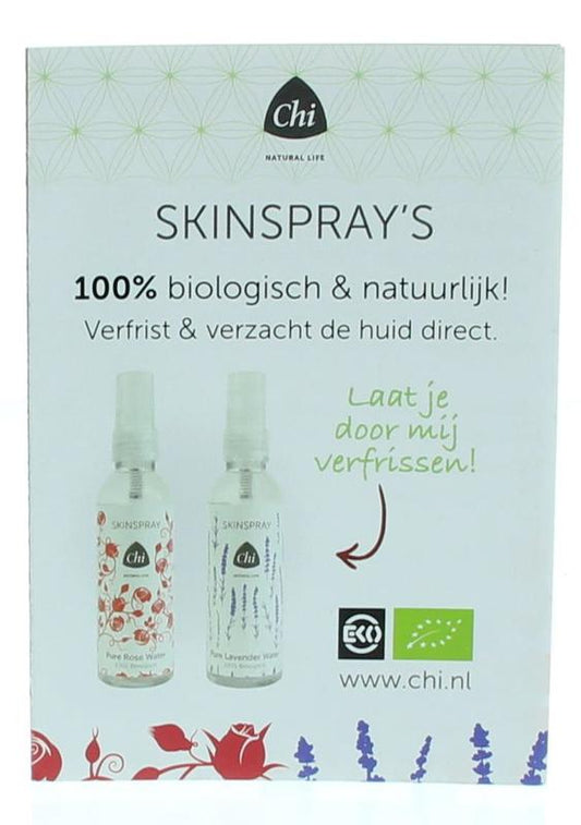 Chi Skinspray pure flyer folder, B2C product by Chi, showing the sleek folder design with the brand logo and product details.
