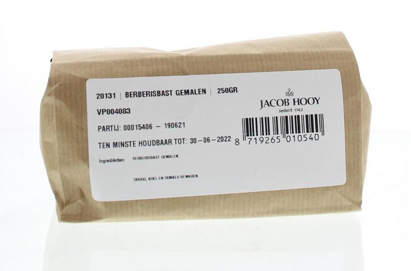 Ground Jacob Hooy Berberisbast in a 250g package, a herbal spice used in seasonings and culinary mixes.