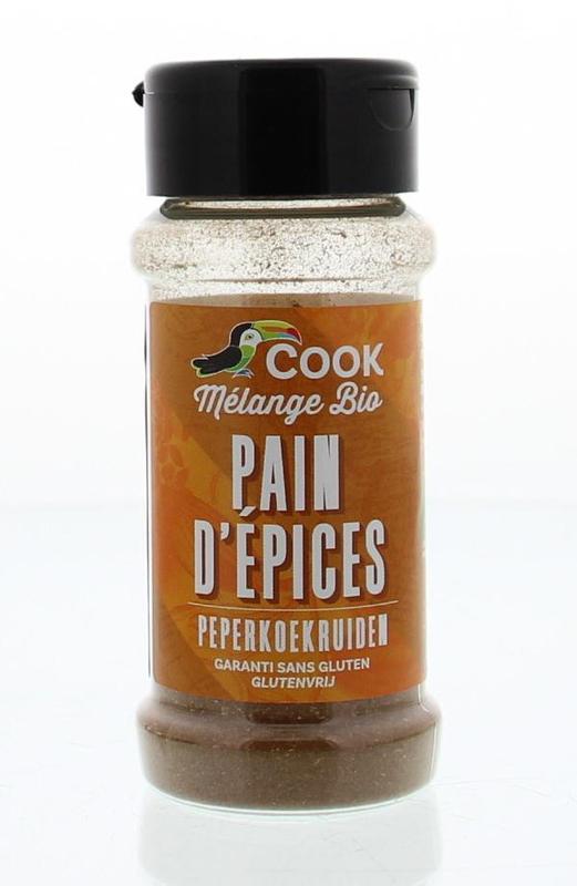 Cook Peperkoekkruiden bio, 32g, organic spice mix for cooking, featuring a blend of pepper and warm spices in a small jar.