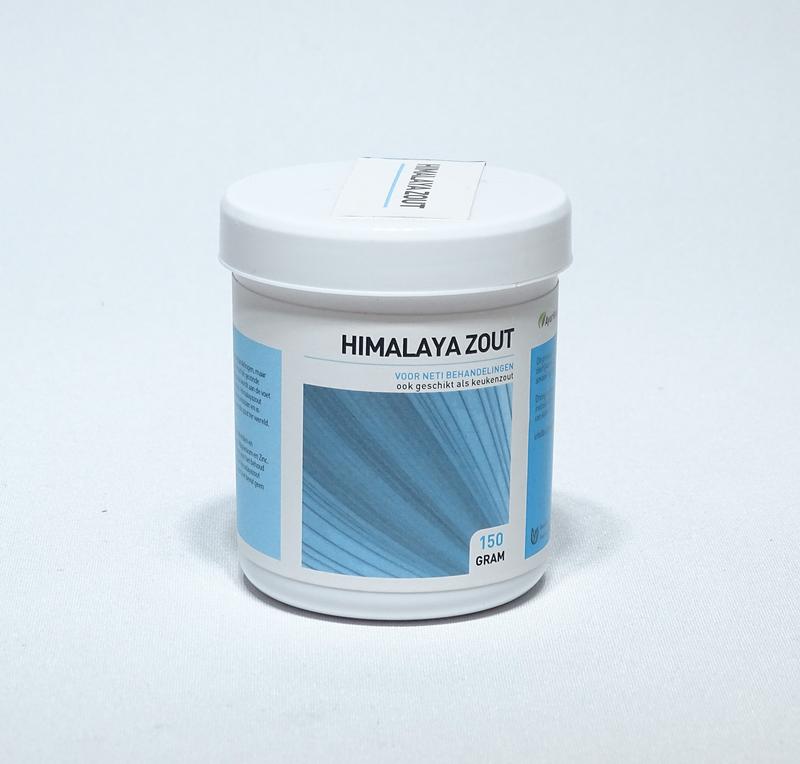 Ayurveda Health Himalayazout 150g for nasal care and inhalation, showing a container of pink Himalayan salt crystals.