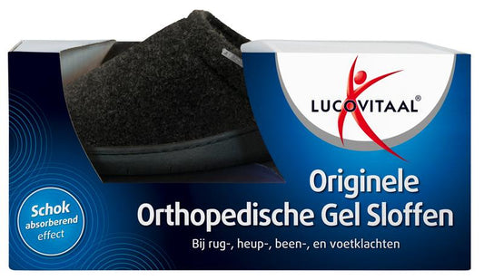 Lucovitaal Orthopedische gel sloffen zwart maat 40-41 1 Paar
