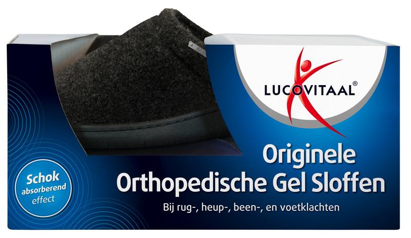Lucovitaal Orthopedische gel sloffen zwart maat 40-41 1 Paar
