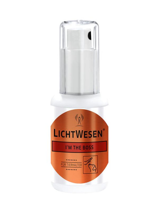 Lichtwesen Ik ben de baas tinctuur 30ml bottle, natural body care product with a white label and dropper cap.