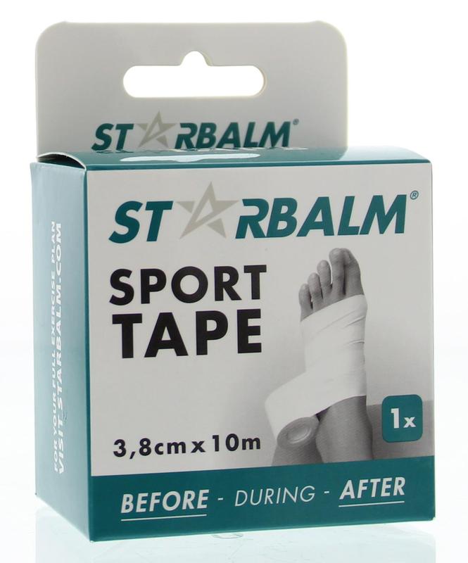 Star Balm sport tape 3.8cm x 10m in a single box, featuring flexible athletic tape for sports and injury support.