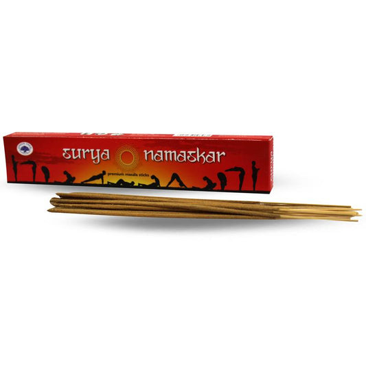 Green Tree Wierookstokjes Surya Namaskar incense sticks, 15 grams, natural bamboo sticks with aromatic scent for meditation and relaxation.