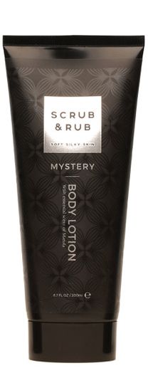 Scrub & Rub Bodylotion Mystery, 200ml, moisturizing body lotion with a smooth texture, displayed in a sleek bottle.