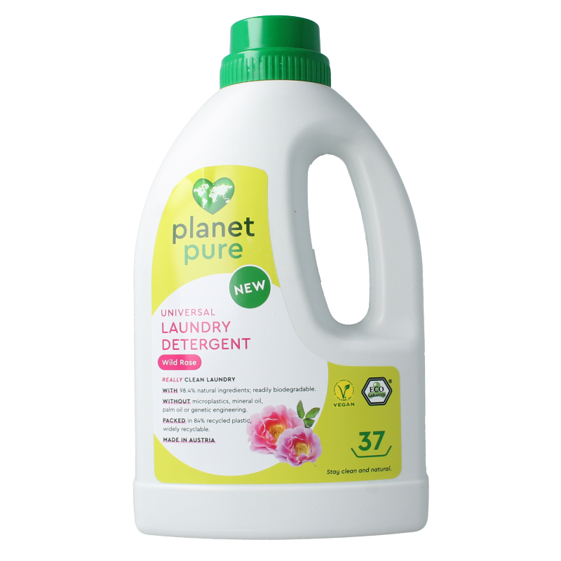 Planet Pure Wasmiddel vloeibaar universeel wild rose 1480 Milliliter