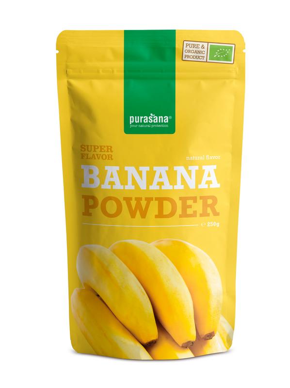 Purasana Bananen poeder vegan bio 250.00 Gram