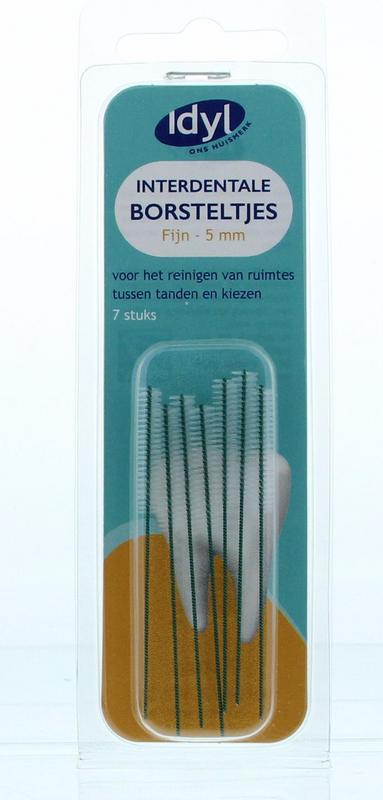Idyl Interdentaal borstels fijn 5mm, set of 7 for oral hygiene and cleaning between teeth, shown in image 913541.
