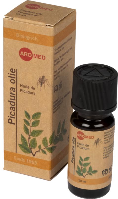 Aromed Pidacura essential oil bottle, 10ml, natural etherische olie with herbal ingredients for aromatherapy.