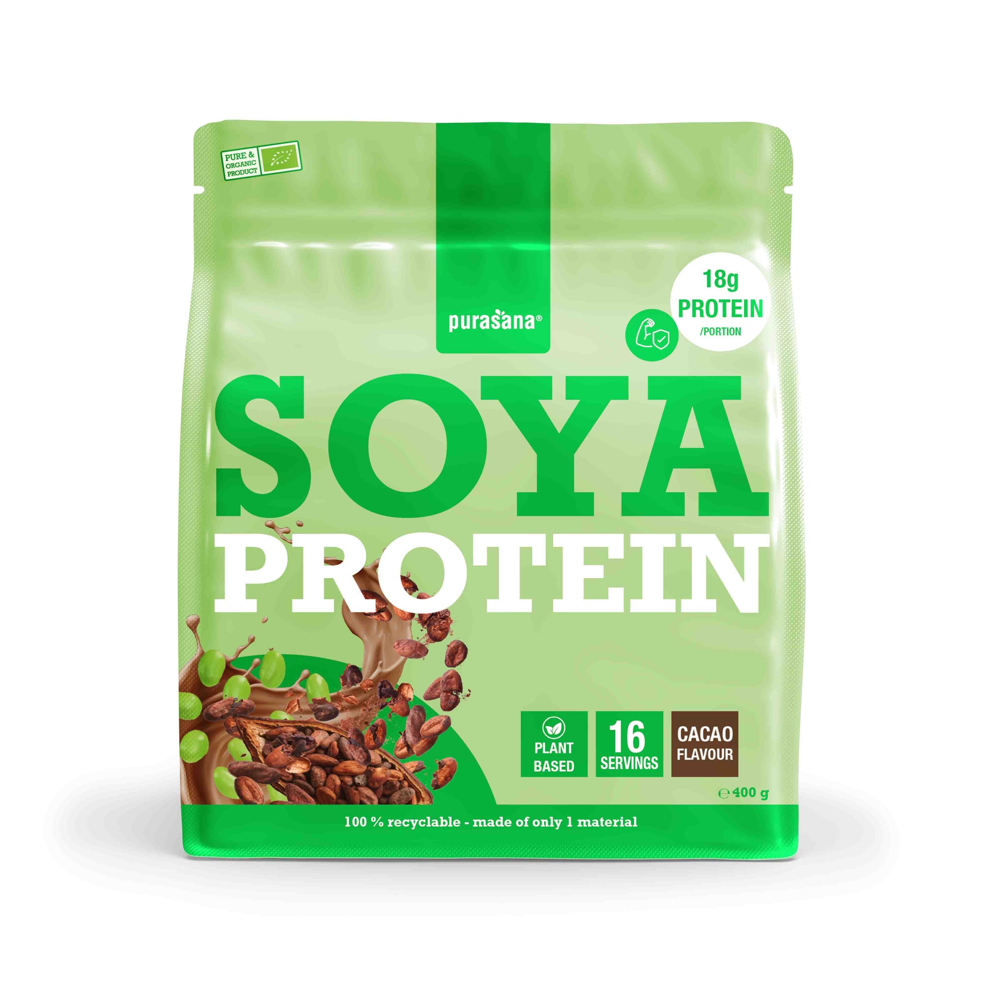 Purasana Plant protein soja cacao bio 400.00 Gram