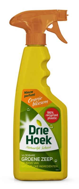 Driehoek Oranjebloesem schoonmaak spray 500 ml, citrus-scented cleaning product in a spray bottle with orange blossom fragrance.