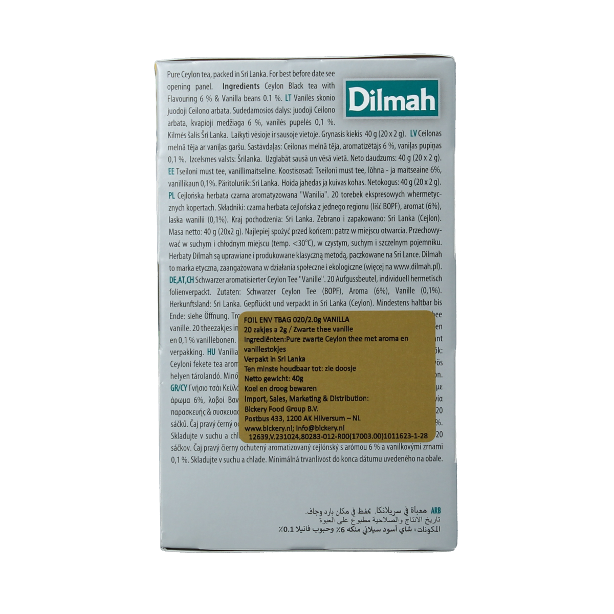 Dilmah Vanilla fun tea 20.00 Zakjes