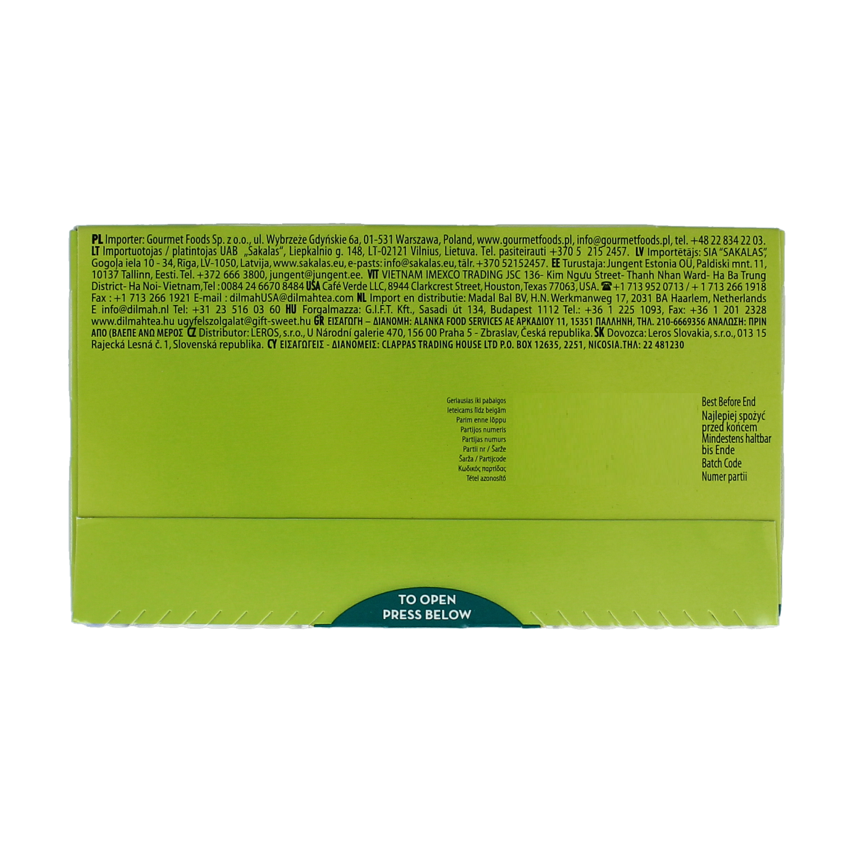 Dilmah Springtime fragrant oolong green tea 20.00 Zakjes
