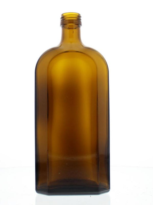 Brown glass bottle from Jacob Hooy, 500ml, used as packaging material for liquids or herbal products.