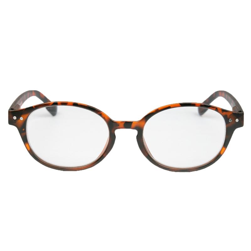 IBD Leesbril mat Havana round reading glasses with +2.50 diopters, single pair, optical eyewear for clear vision.