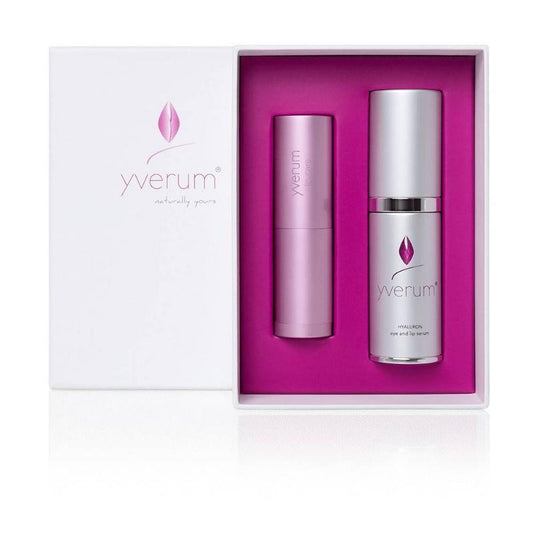 Yverum gift set with eye and lip serum, lip balm in a skincare gift set for facial hydration and nourishment