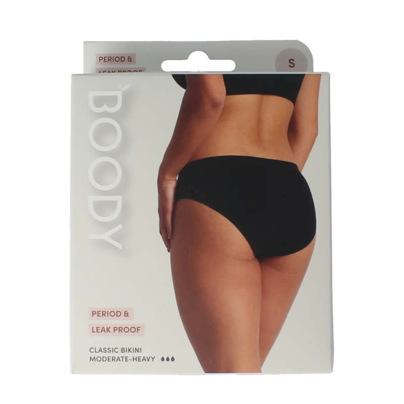Boody  Menstruatieondergoed bikinislip zwart norm/hevig S 1 Stuks