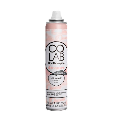 Colab Droogshampoo Dreamer hair care bottle, 200ml, with sleek design and brand logo for nourishing dry hair.