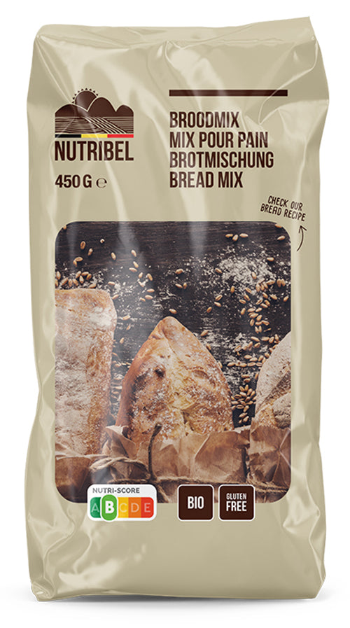 Nutribel Broodmix vezelrijk glutenvrij bio 450.00 Gram