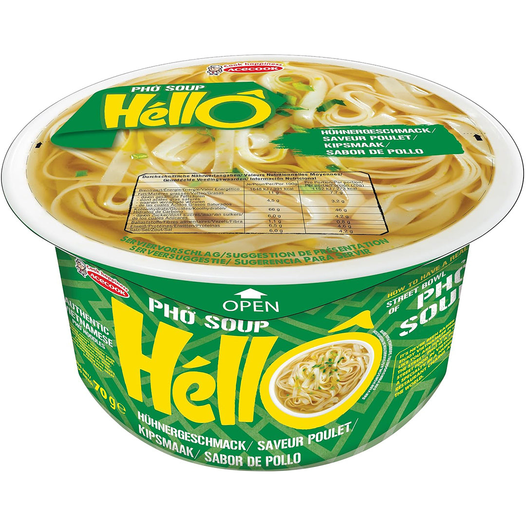 Hello Pho Instant pho soep kipsmaak glutenvrij 70.00 Gram