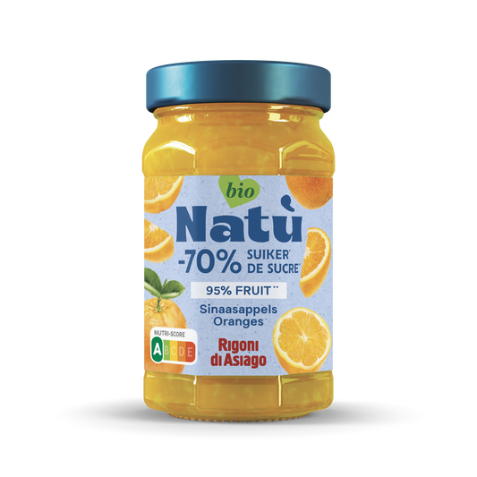 Natu Sinasappel jam -70% suiker bio 240.00 Gram