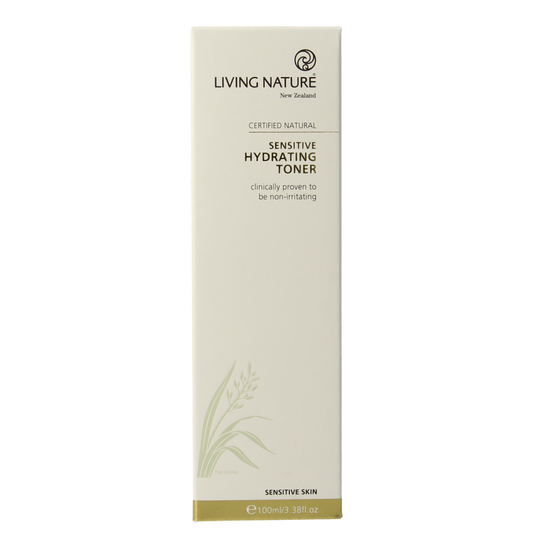Living Nature Hydraterende tonic gel for sensitive skin, 100ml, facial skincare product with refreshing, lightweight moisturizer.