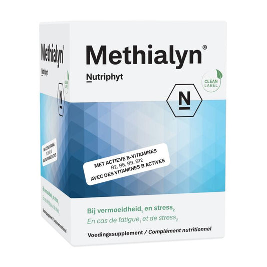 Nutriphyt Methialyn multivitamin tablets in blister pack, dietary supplement for overall health and wellness.
